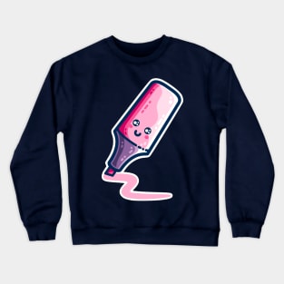 Pink Highlighter Pen Kawaii Cute Crewneck Sweatshirt